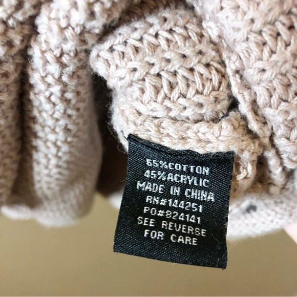 Moon & Madison Surplice Faux Wrap Sweater Tan Blush Medium - Picture 4 of 4